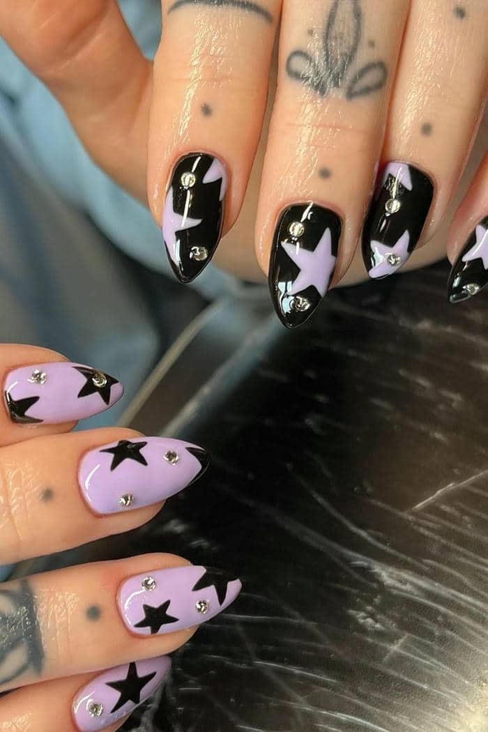 mẫu nail màu tím cute