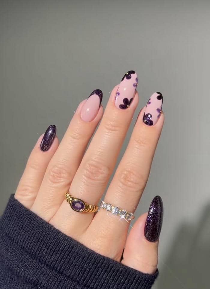mẫu nail màu tím đẹp