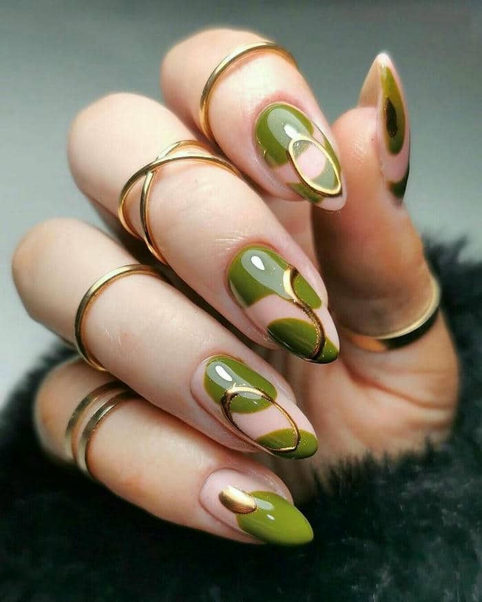 mẫu nail màu xanh bơ đơn giản