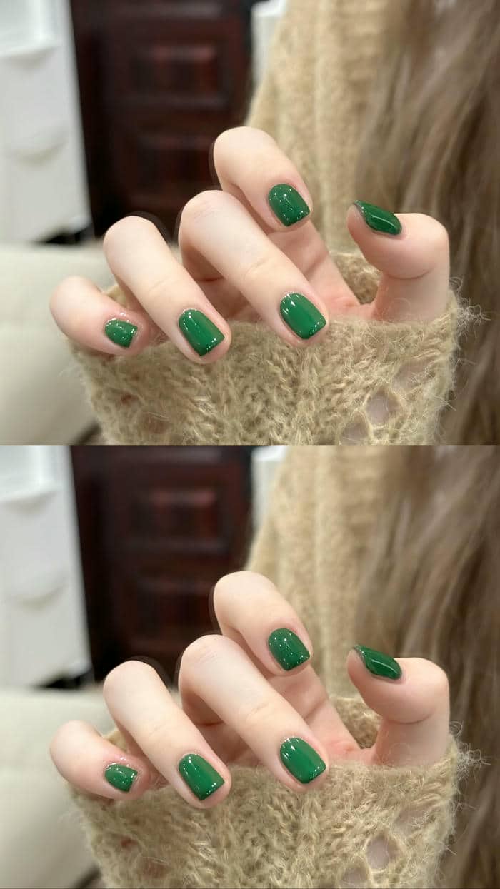 mẫu nail màu xanh lá cây đẹp