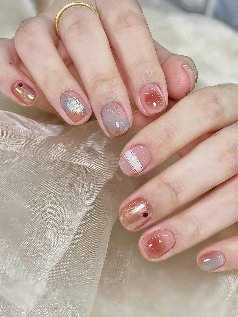 mẫu nail móng ngắn siêu cưt