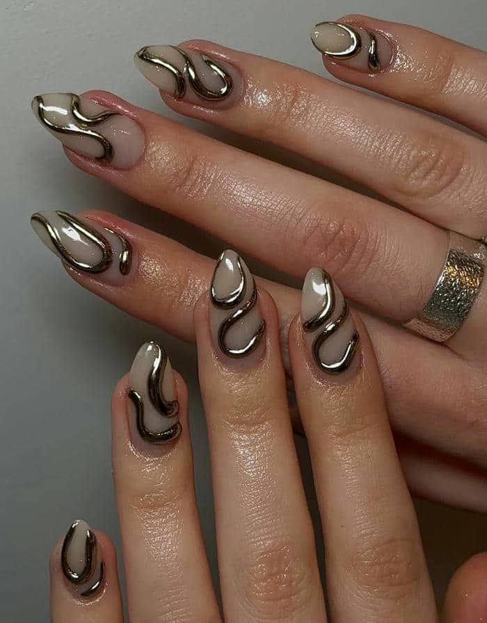 mẫu nail móng nhọn cá tính