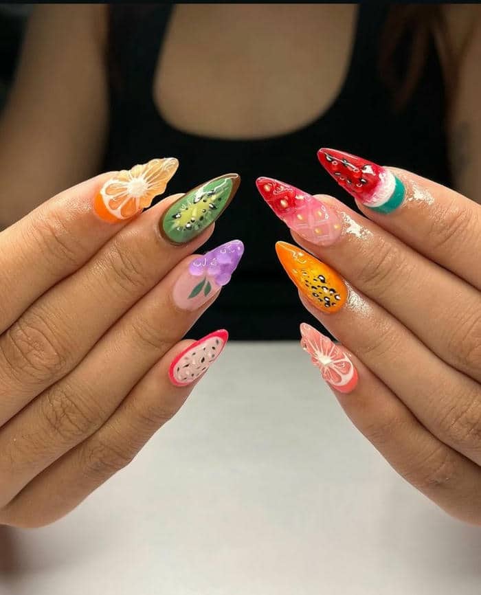 mẫu nail mùa hè đáng yêu