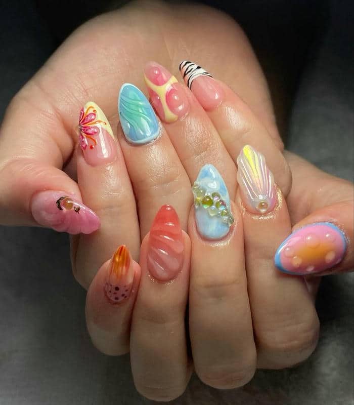 mẫu nail mùa hè đẹp