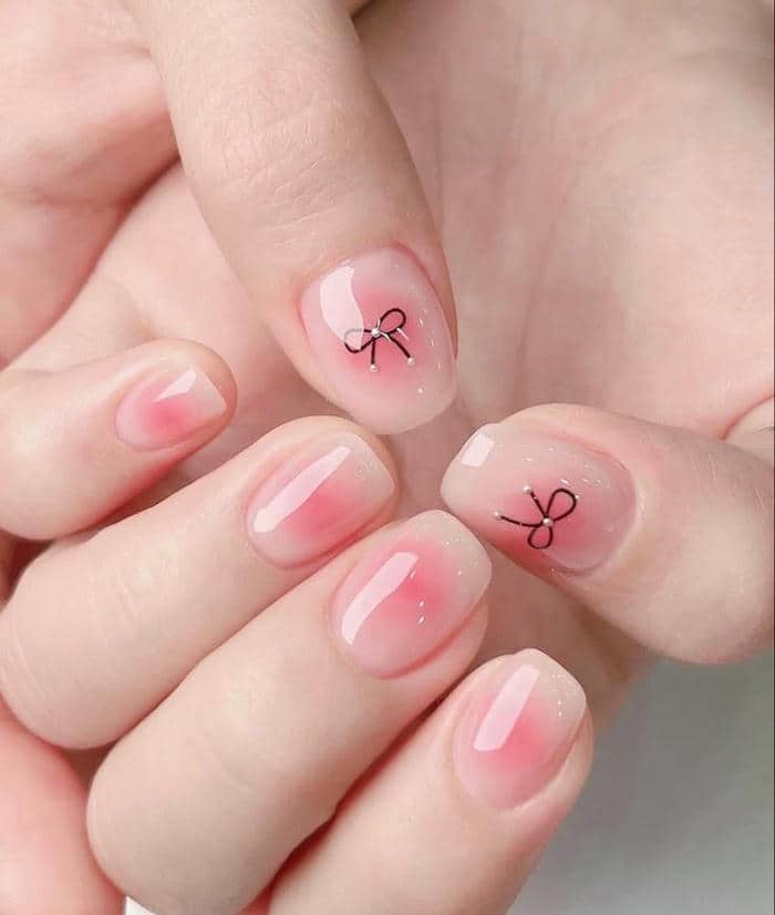 mẫu nail ngắn nhẹ nhàng