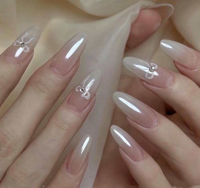 mẫu nail ngọc trai cute