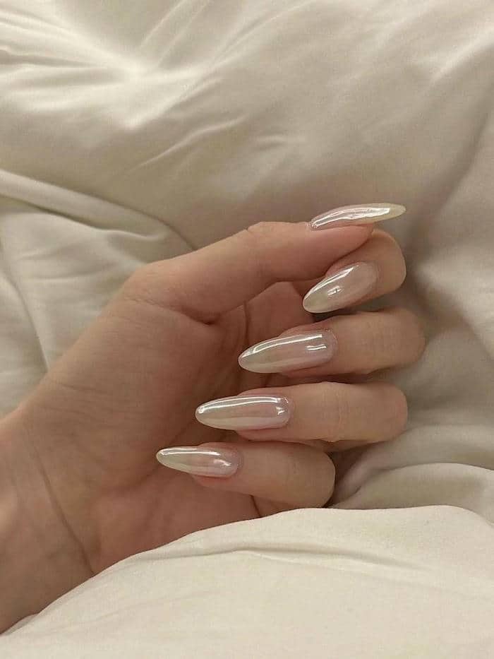mẫu nail ngọc trai đẹp, đơn giản