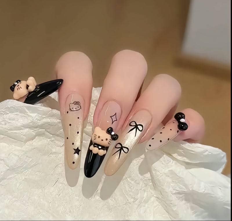 mẫu nail nhọn đẹp
