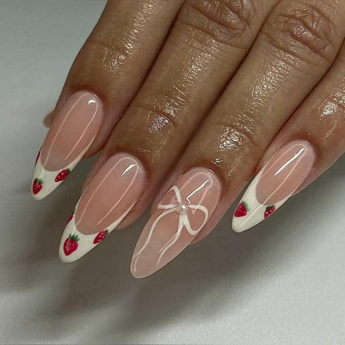 mẫu nail nơ vẽ