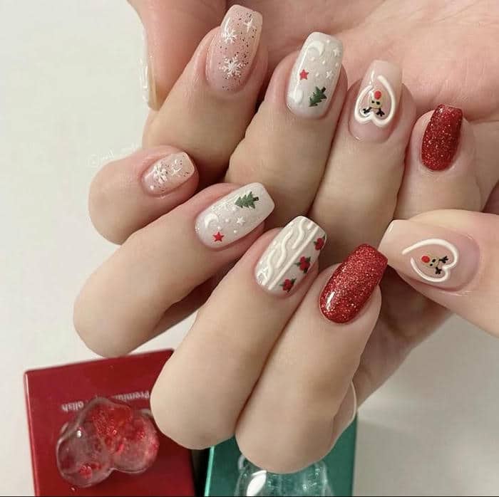 mẫu nail noel cute