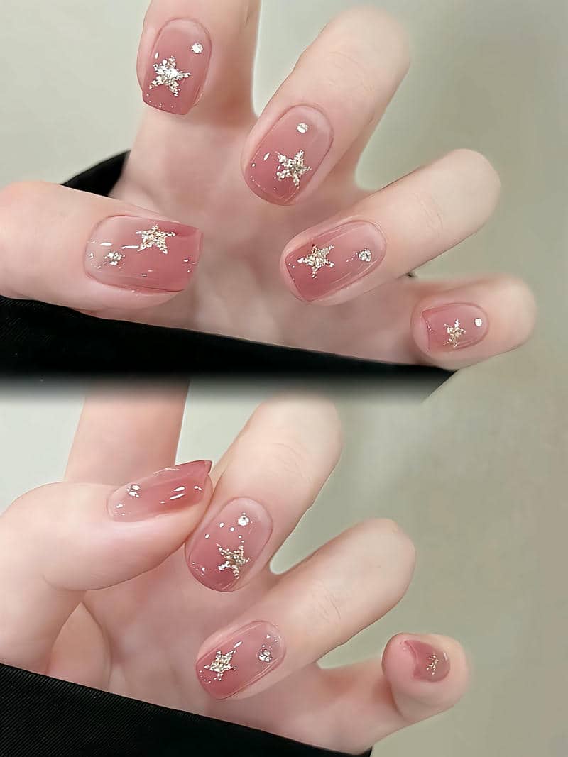 mẫu nail ombre đơn giản cho học sinh