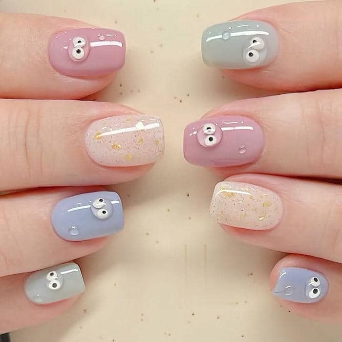mẫu nail pastel cute