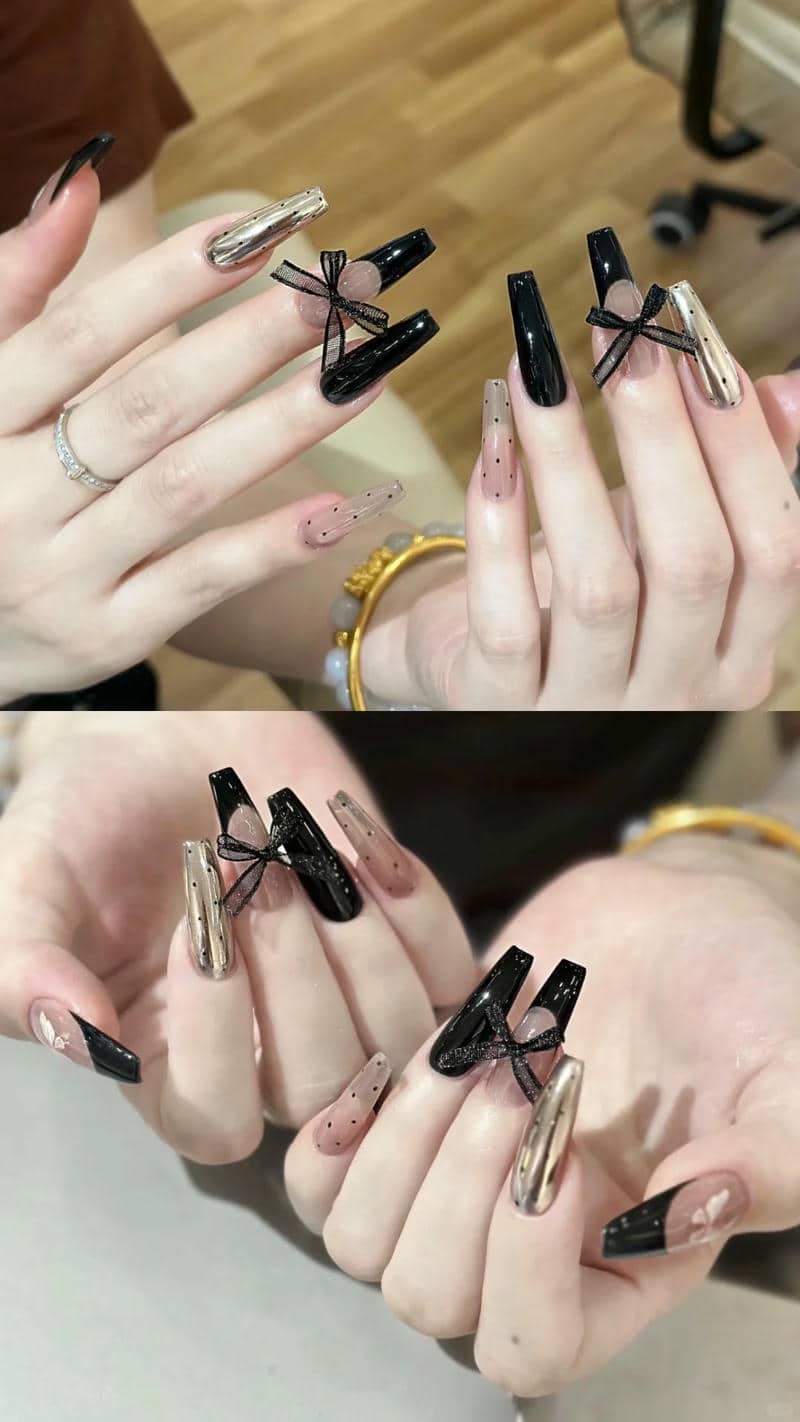 mẫu nail sơn đầu móng cá tính