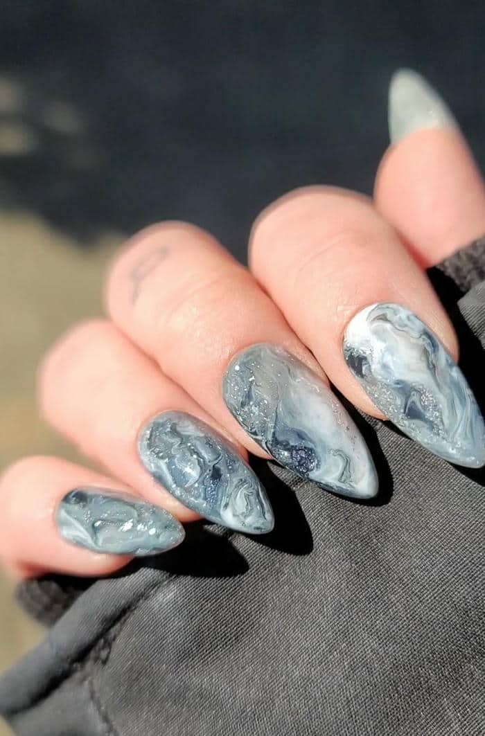 mẫu nail sơn loang