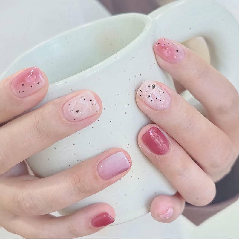 mẫu nail sơn thạch đơn giản