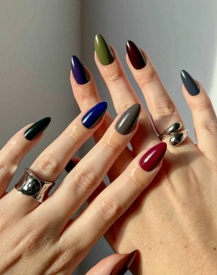 mẫu nail sơn trơn đơn giản