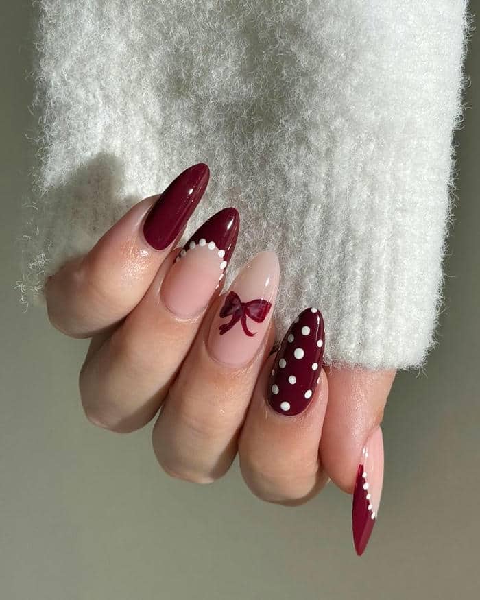 mẫu nail tết đỏ