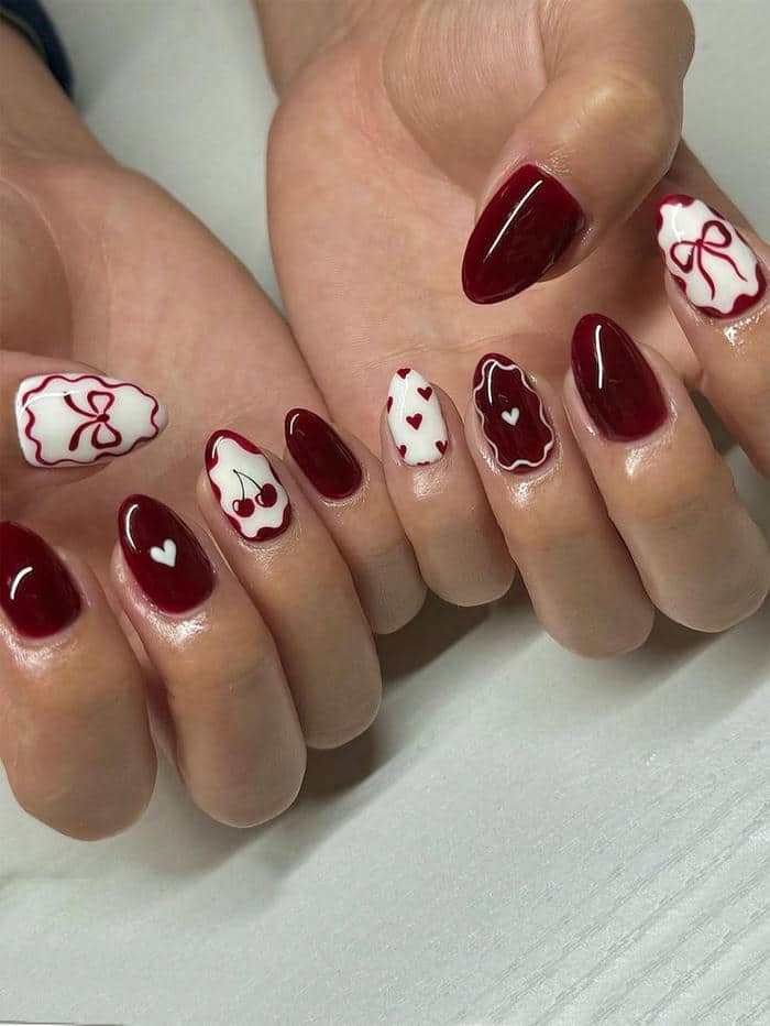 mẫu nail tết đơn giản