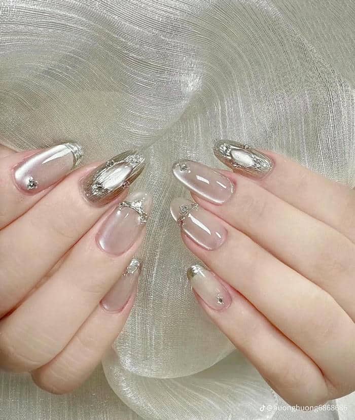 mẫu nail tráng gương đẹp