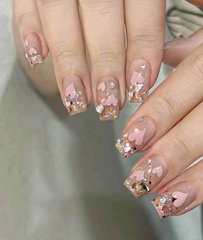mẫu nail valentine đáng yêu
