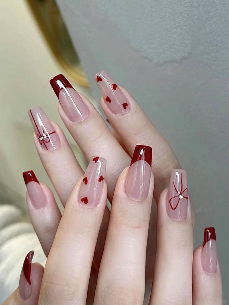 mẫu nail valentine nổi bật