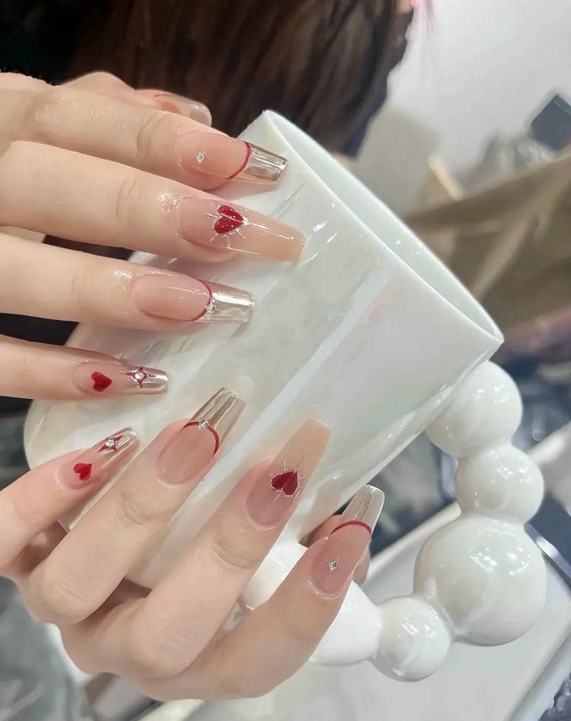 mẫu nail valentine