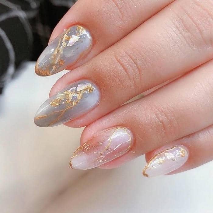 mẫu nail vân đá xà cừ