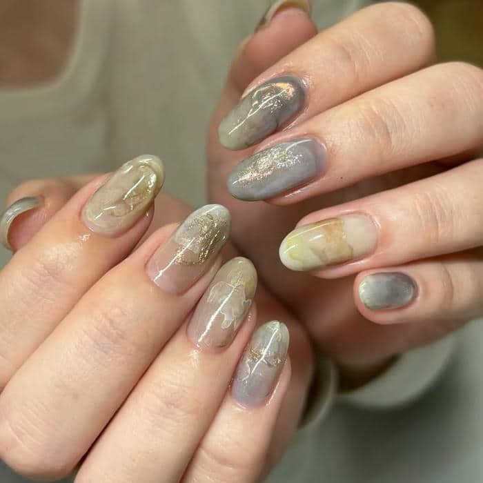mẫu nail vân đá