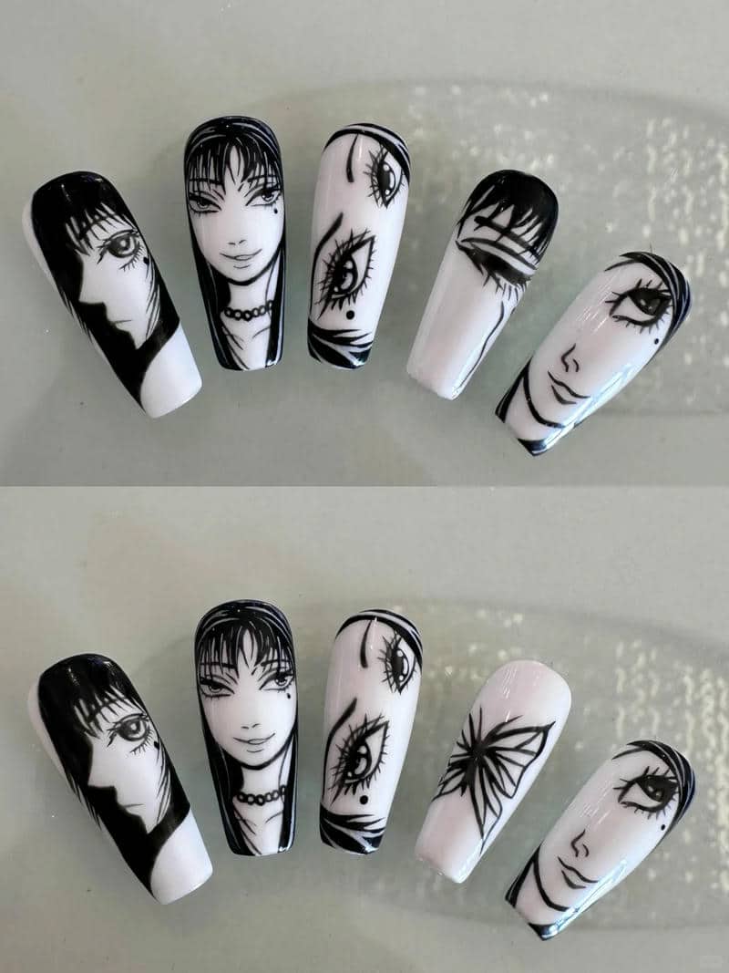 mẫu nail vẽ anime ngầu