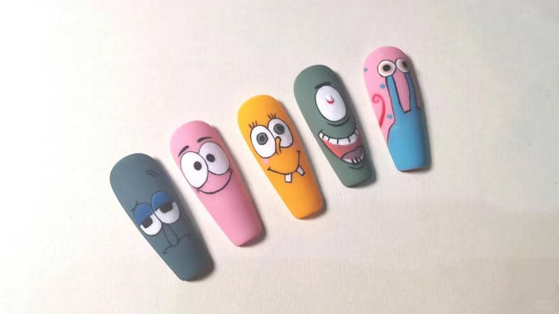 mẫu nail vẽ anime