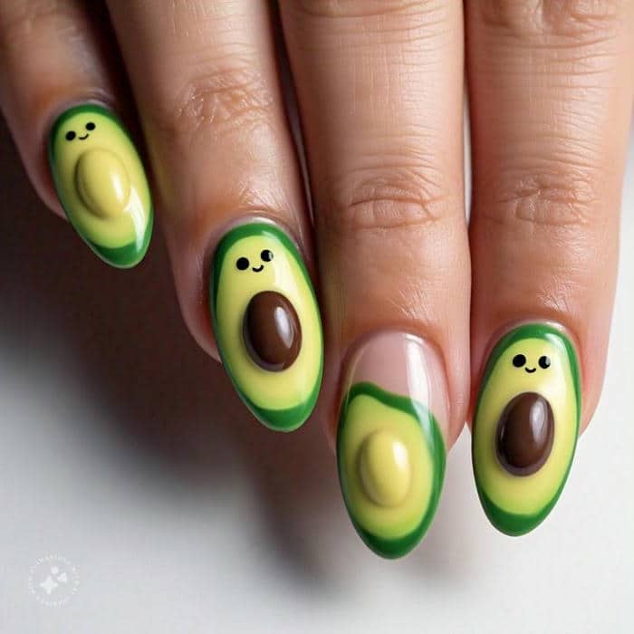 mẫu nail vẽ hoa quả