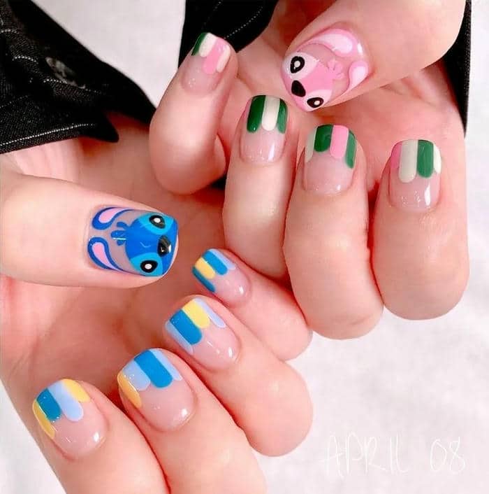 mẫu nail vẽ hoạt hình