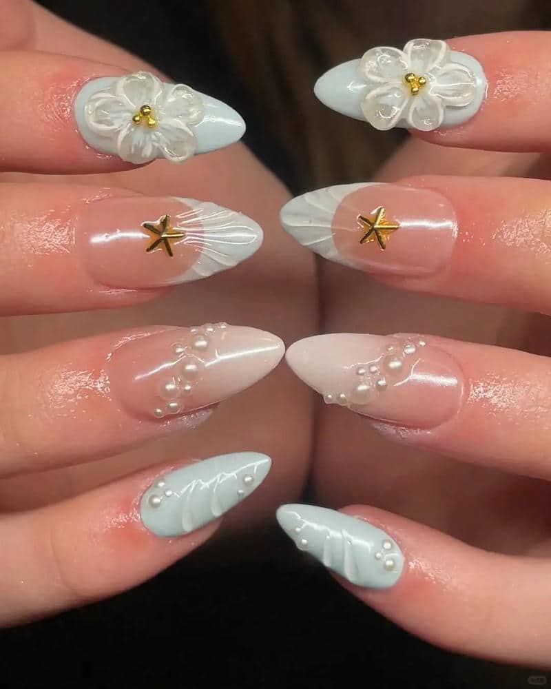 mẫu nail vỏ sò đẹp