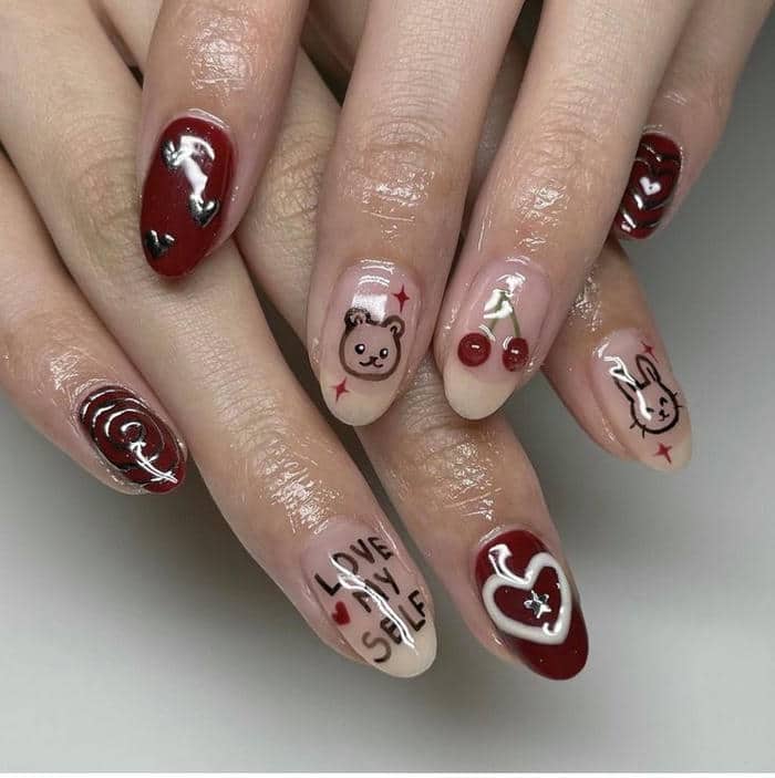 mẫu vẽ nail tết