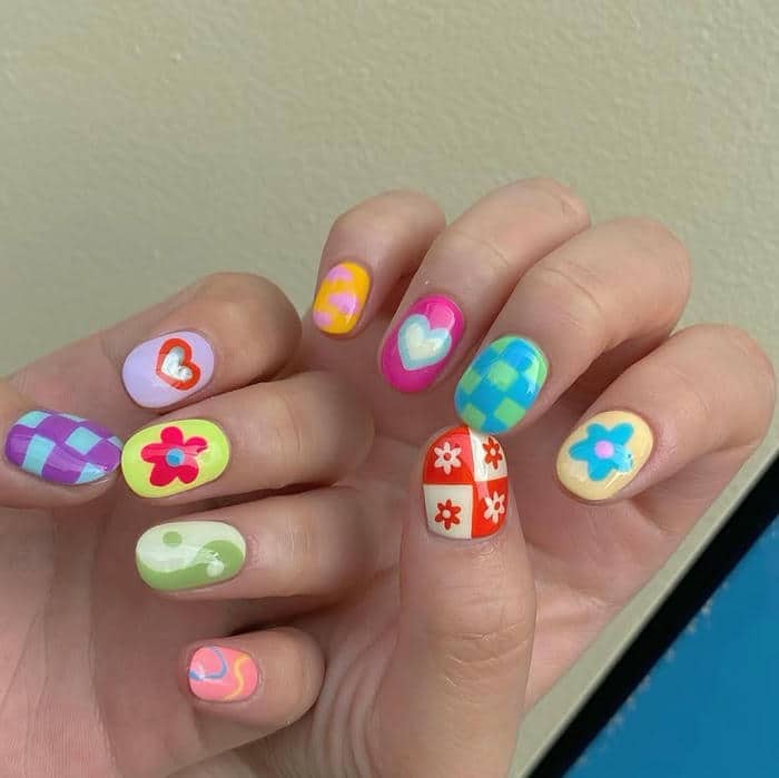 nail bò sữa nhiều màu