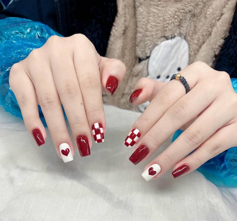 nail caro đỏ