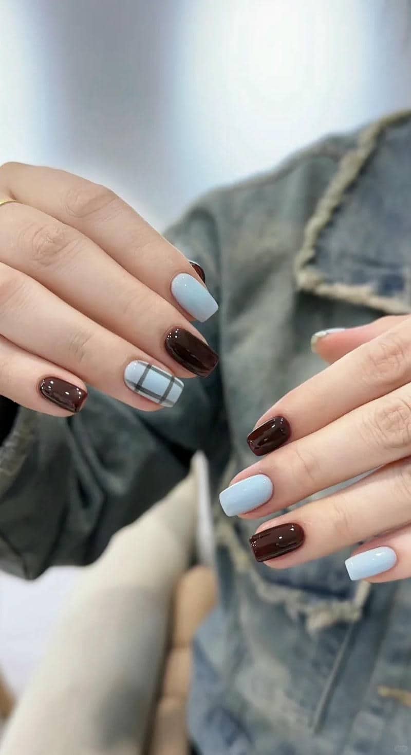 nail caro xanh