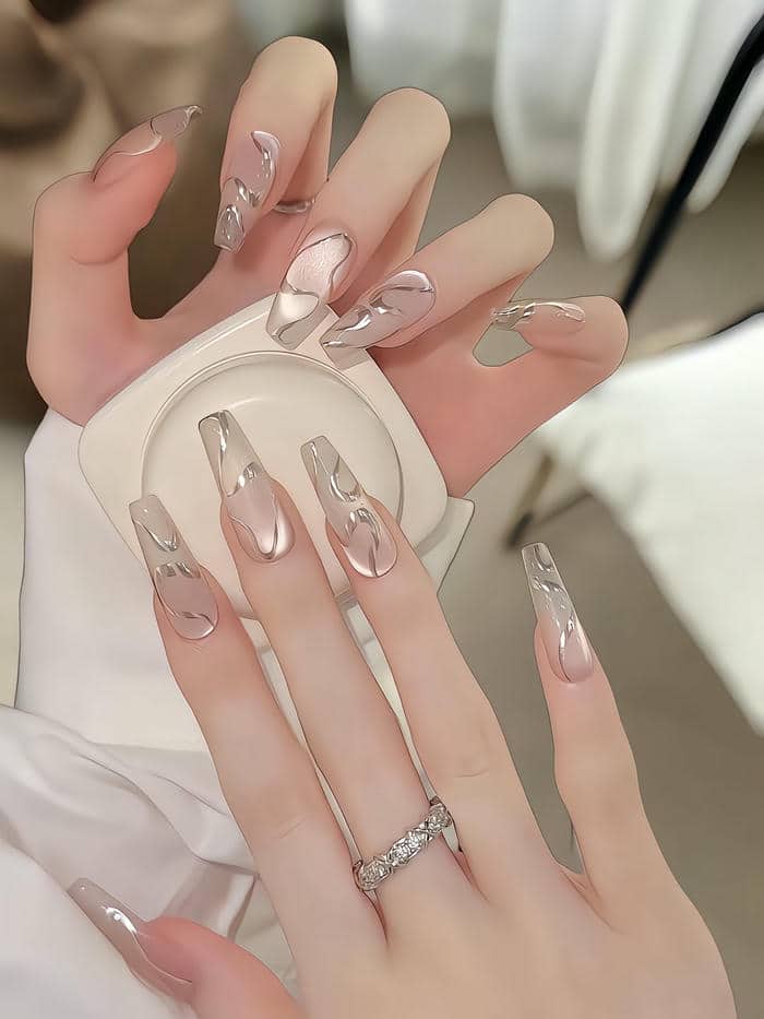 nail cô dâu đính đá