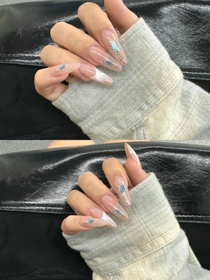 nail cô dâu màu trắng