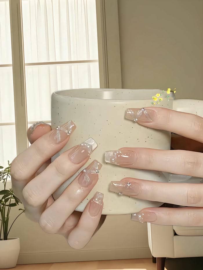 nail cô dâu nhẹ nhàng