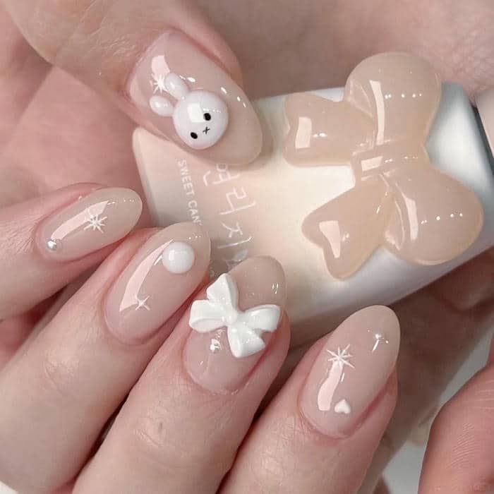 nail con thỏ cute