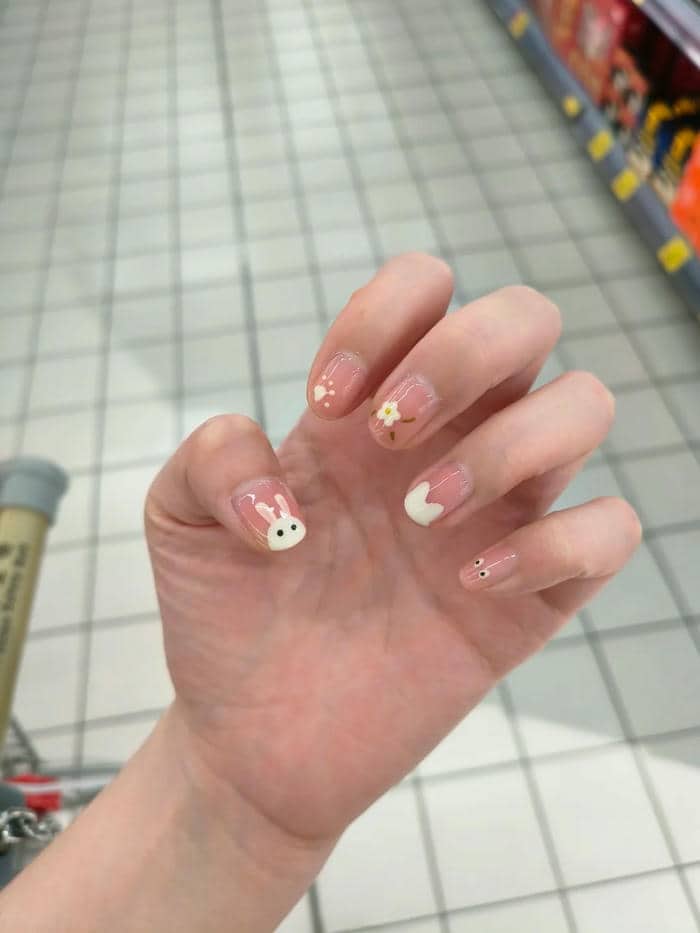 nail con thỏ đáng yêu