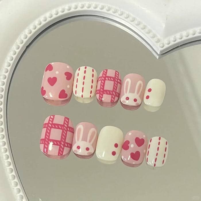 nail con thỏ đơn giản