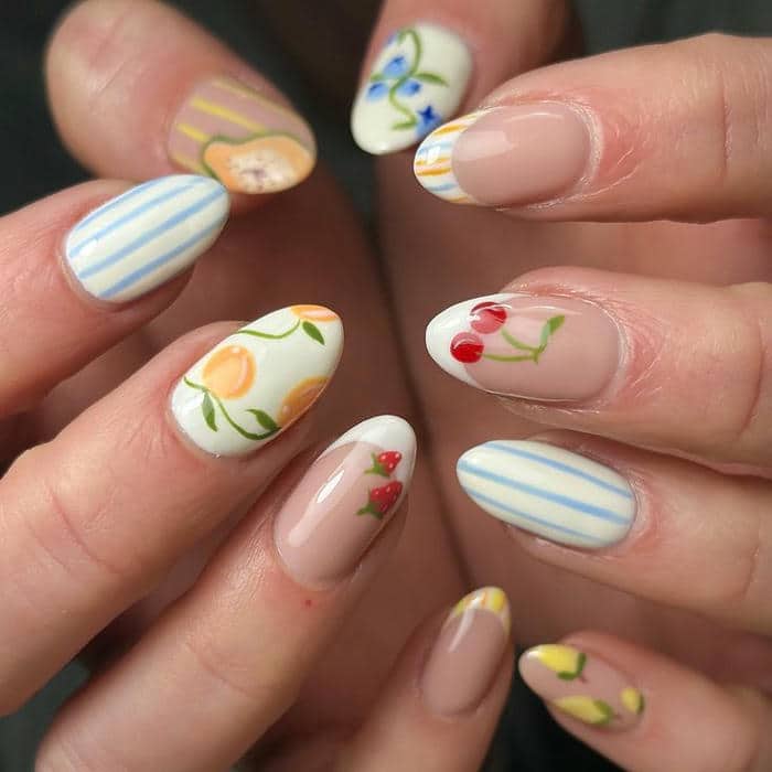 nail đắp bột đẹp đơn giản