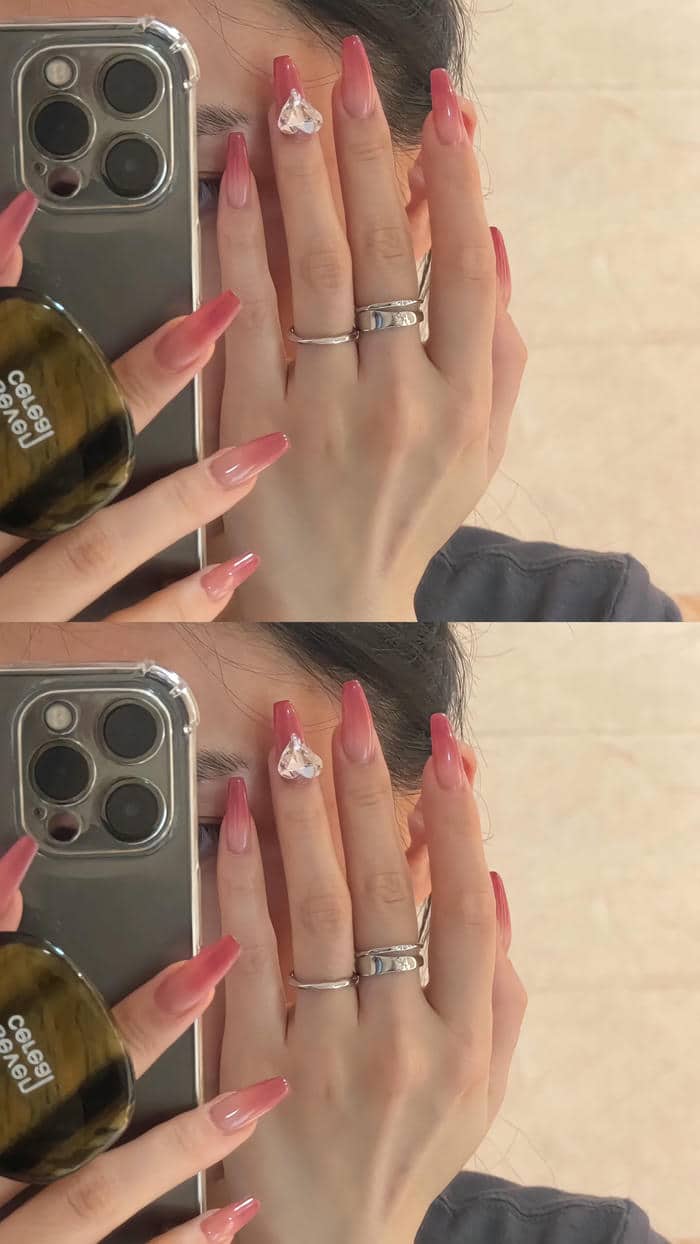 nail đắp bột ombre