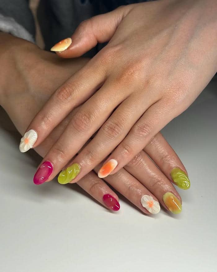 nail đắp bột ombre