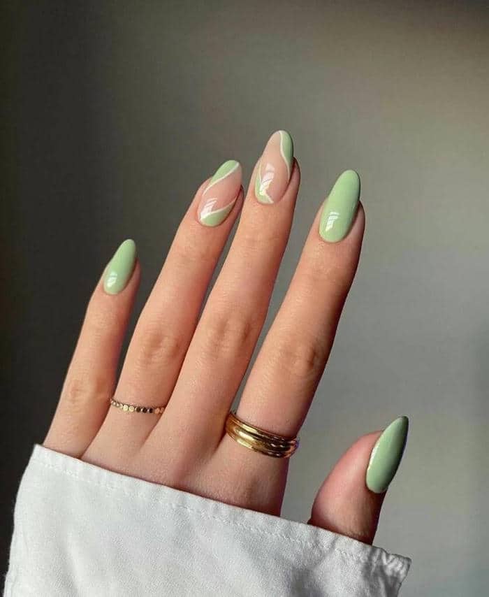 nail đẹp màu xanh bơ