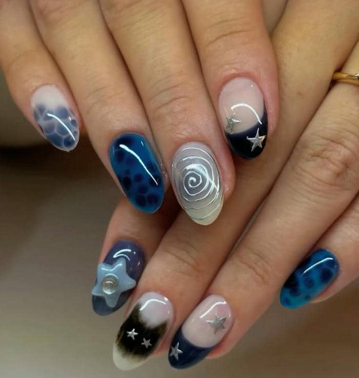 nail đẹp màu xanh dương