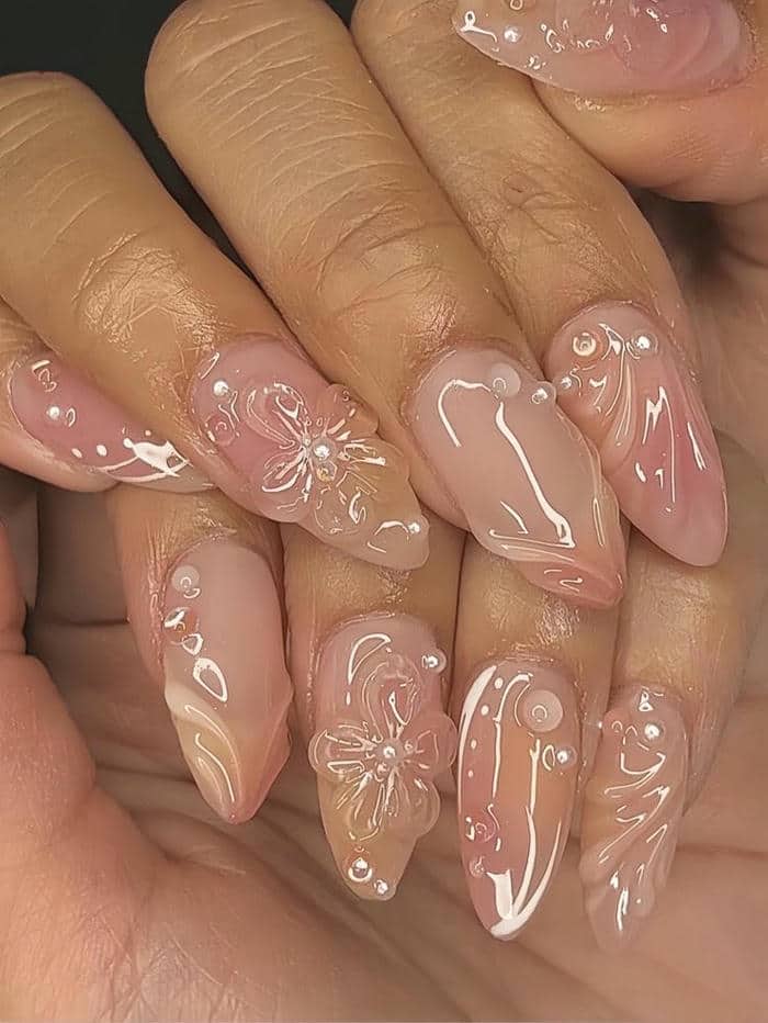 nail đi biển đơn giản, đẹp