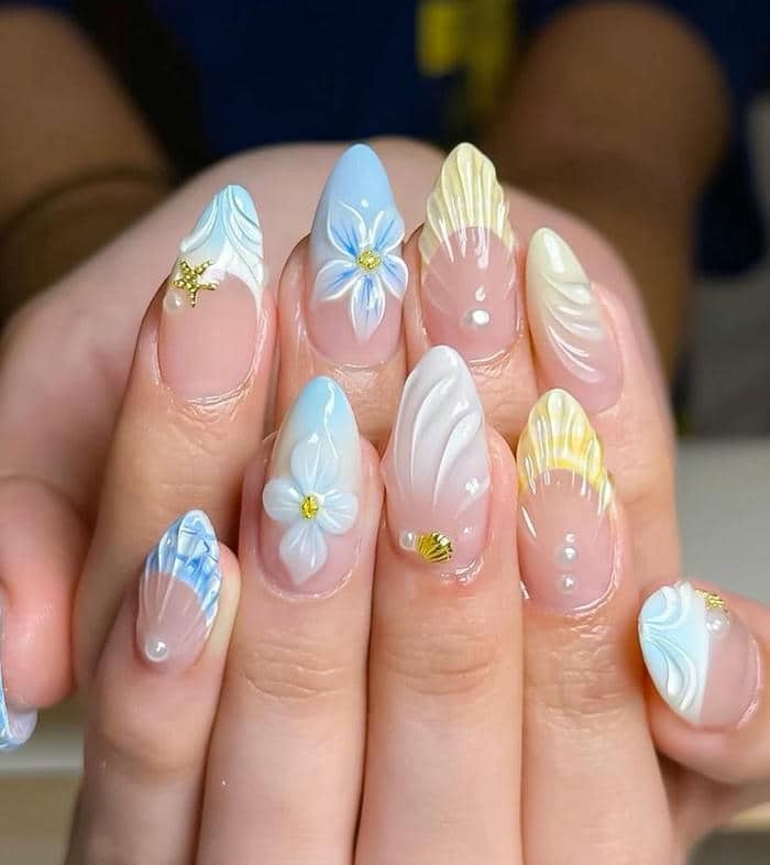 nail đi biển đơn giản